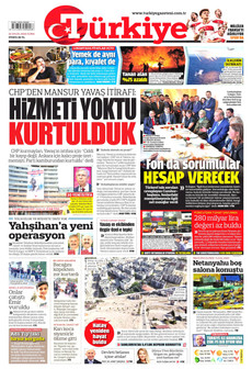 TÜRKİYE GAZETESİ gazetesi ilk sayfası