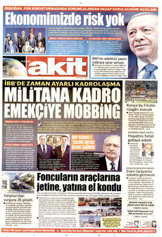 YENİ AKİT gazetesi ilk sayfası