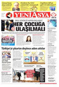 YENİ ASYA gazetesi ilk sayfası