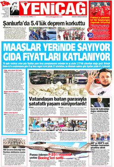 YENİÇAĞ gazetesi ilk sayfası