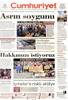 CUMHURİYET gazetesi ilk sayfası