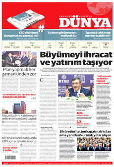 DÜNYA gazetesi ilk sayfası