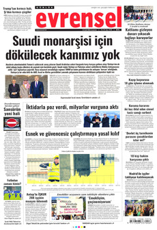 EVRENSEL gazetesi ilk sayfası