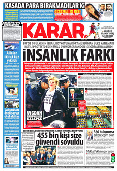 KARAR gazetesi ilk sayfası
