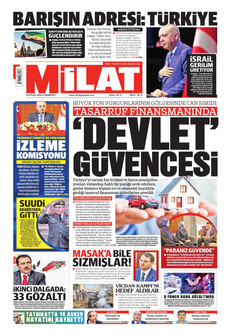 MİLAT gazetesi ilk sayfası