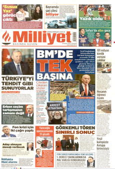 MİLLİYET gazetesi ilk sayfası