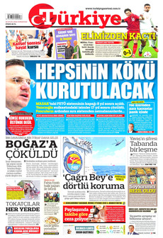 TÜRKİYE GAZETESİ gazetesi ilk sayfası