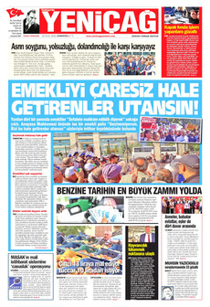 YENİÇAĞ gazetesi ilk sayfası
