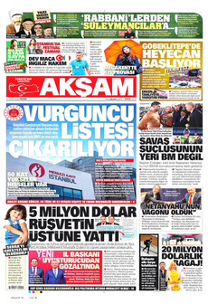 AKŞAM gazetesi ilk sayfası