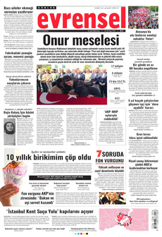EVRENSEL gazetesi ilk sayfası