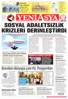 YENİ ASYA gazetesi ilk sayfası