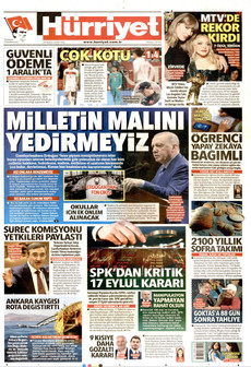 HÜRRİYET gazetesi ilk sayfası