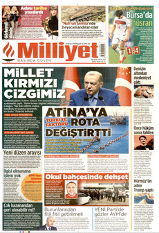 MİLLİYET gazetesi ilk sayfası