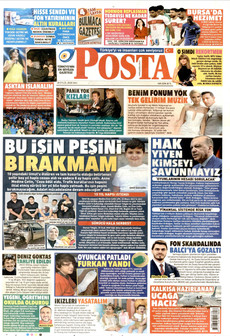 POSTA gazetesi ilk sayfası