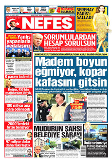 NEFES gazetesi ilk sayfası