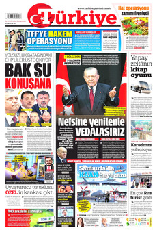 TÜRKİYE GAZETESİ gazetesi ilk sayfası
