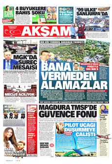 AKŞAM gazetesi ilk sayfası