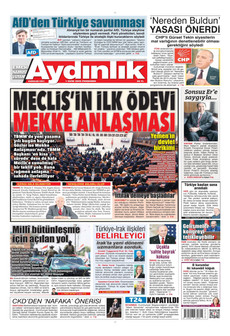 AYDINLIK GAZETESİ gazetesi ilk sayfası