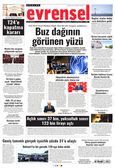 EVRENSEL gazetesi ilk sayfası