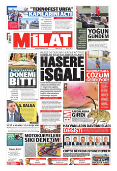 MİLAT gazetesi ilk sayfası