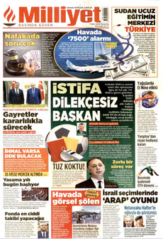 MİLLİYET gazetesi ilk sayfası
