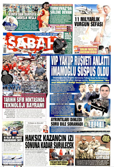SABAH gazetesi ilk sayfası