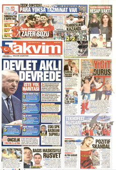 TAKVİM gazetesi ilk sayfası