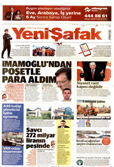 YENİ ŞAFAK gazetesi ilk sayfası