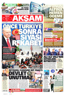 AKŞAM gazetesi ilk sayfası