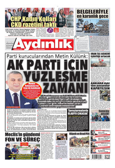 AYDINLIK GAZETESİ gazetesi ilk sayfası