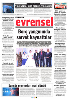 EVRENSEL gazetesi ilk sayfası