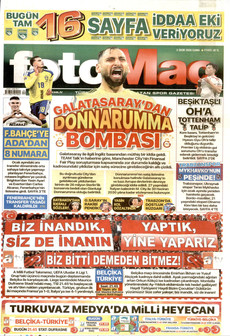FOTOMAÇ gazetesi ilk sayfası