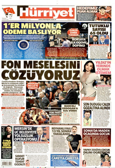 HÜRRİYET gazetesi ilk sayfası