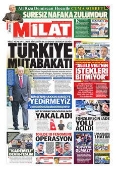 MİLAT gazetesi ilk sayfası