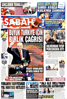 SABAH gazetesi ilk sayfası