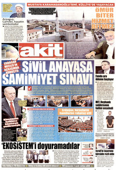 YENİ AKİT gazetesi ilk sayfası
