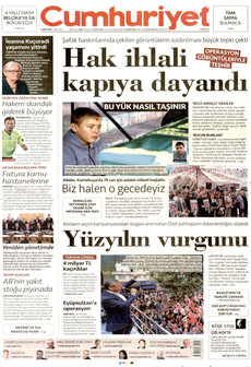 CUMHURİYET gazetesi ilk sayfası