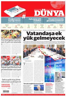 DÜNYA gazetesi ilk sayfası
