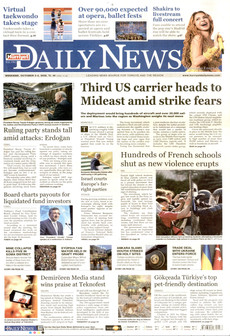 HÜRRİYET DAİLY NEWS gazetesi ilk sayfası