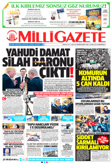 MİLLİ GAZETE gazetesi ilk sayfası