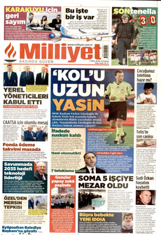 MİLLİYET gazetesi ilk sayfası