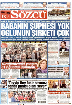 SÖZCÜ gazetesi ilk sayfası