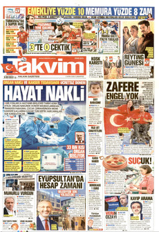 TAKVİM gazetesi ilk sayfası