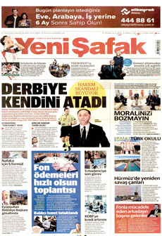 YENİ ŞAFAK gazetesi ilk sayfası