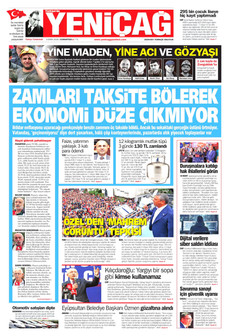 YENİÇAĞ gazetesi ilk sayfası