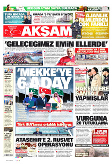 AKŞAM gazetesi ilk sayfası