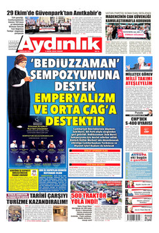 AYDINLIK GAZETESİ gazetesi ilk sayfası