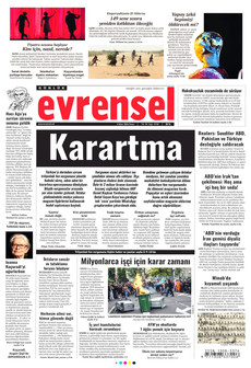 EVRENSEL gazetesi ilk sayfası