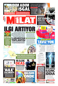 MİLAT gazetesi ilk sayfası