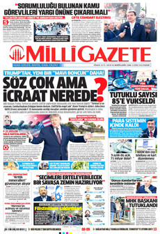 MİLLİ GAZETE gazetesi ilk sayfası